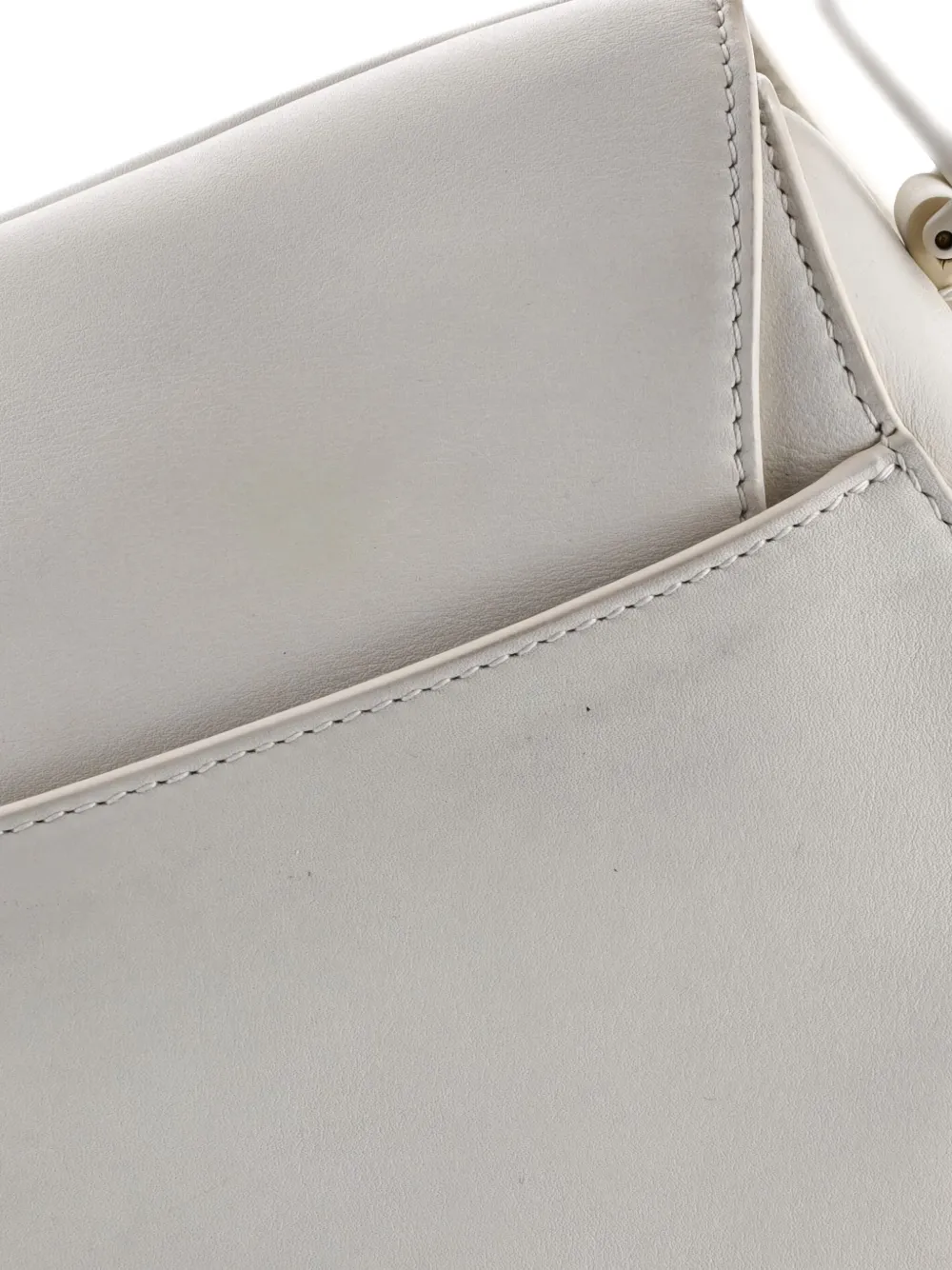 Pre-owned Dior Ultra Matte Saddle Handbag Leather Medium Shoulder Bag In Neutral