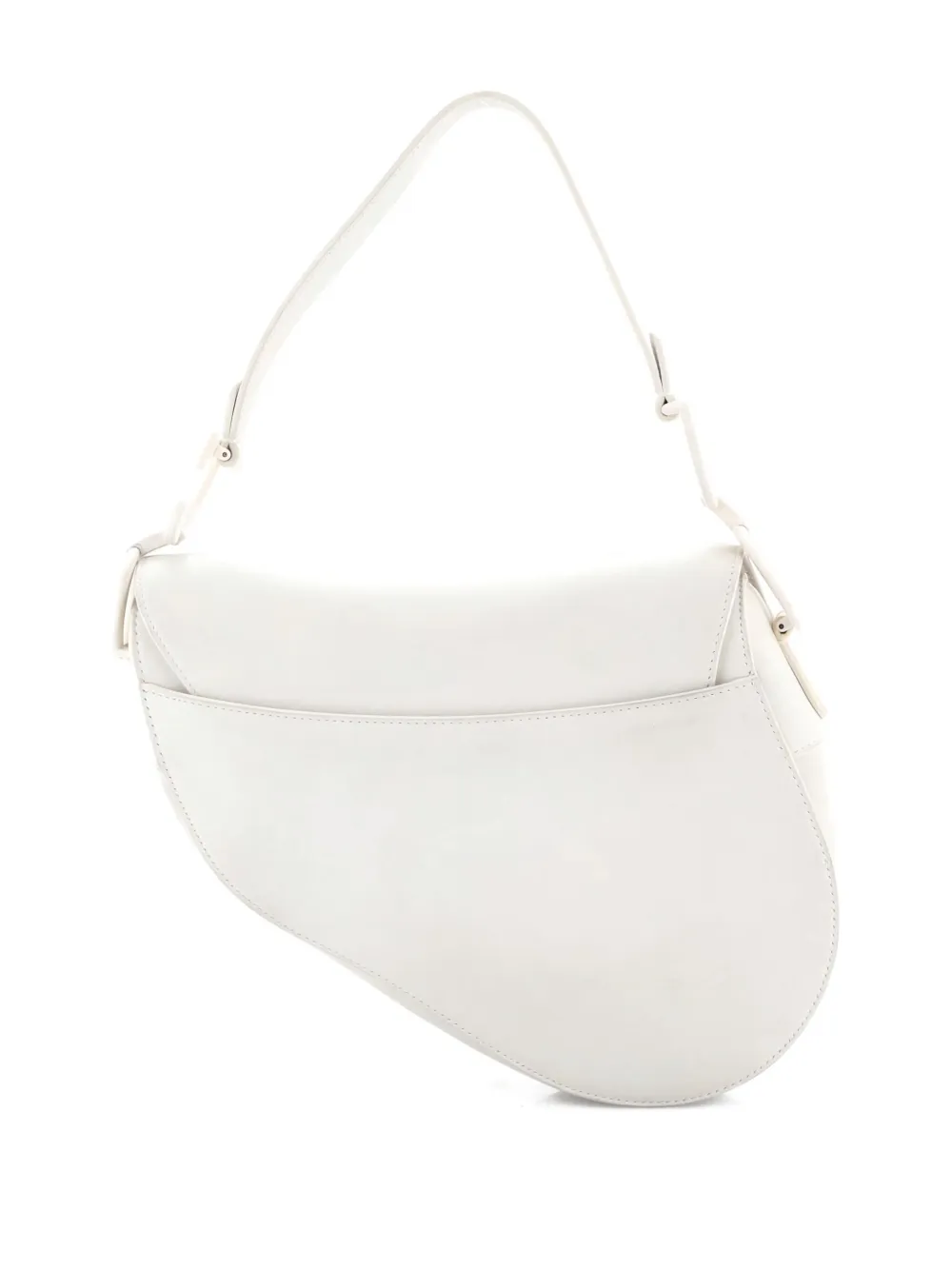 Pre-owned Dior Ultra Matte Saddle Handbag Leather Medium Shoulder Bag In Neutral