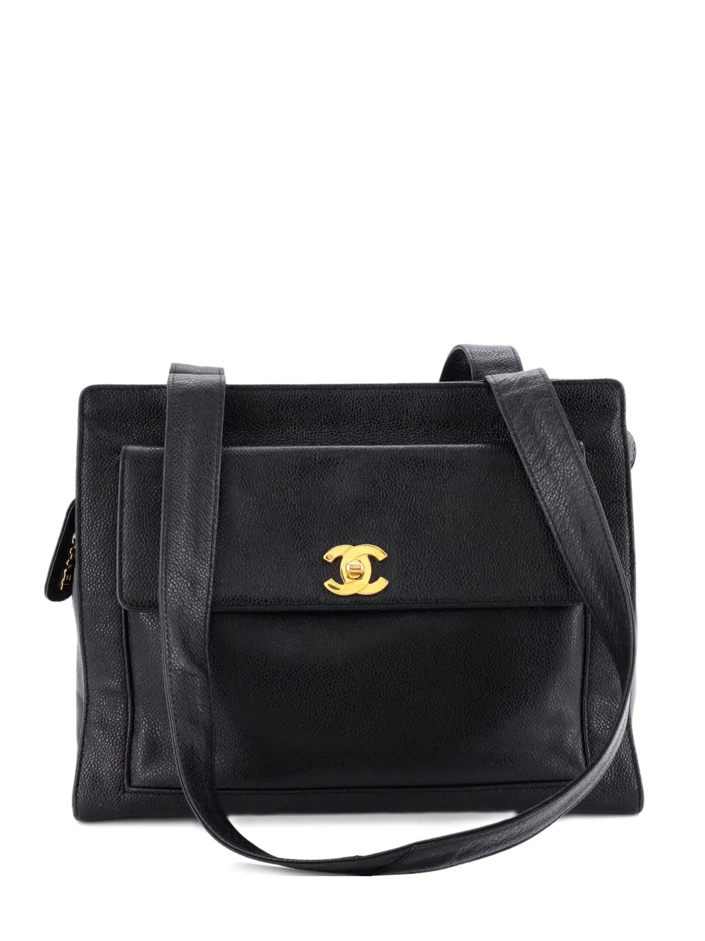 CHANEL Pre-Owned Front Pocket Tote Caviar Medium shoulder bag - ブラック