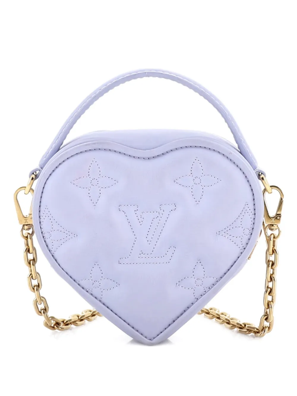 Pre-owned Louis Vuitton Pop My Heart Pouch Bag Bubblegram Leather Crossbody Bag In Purple