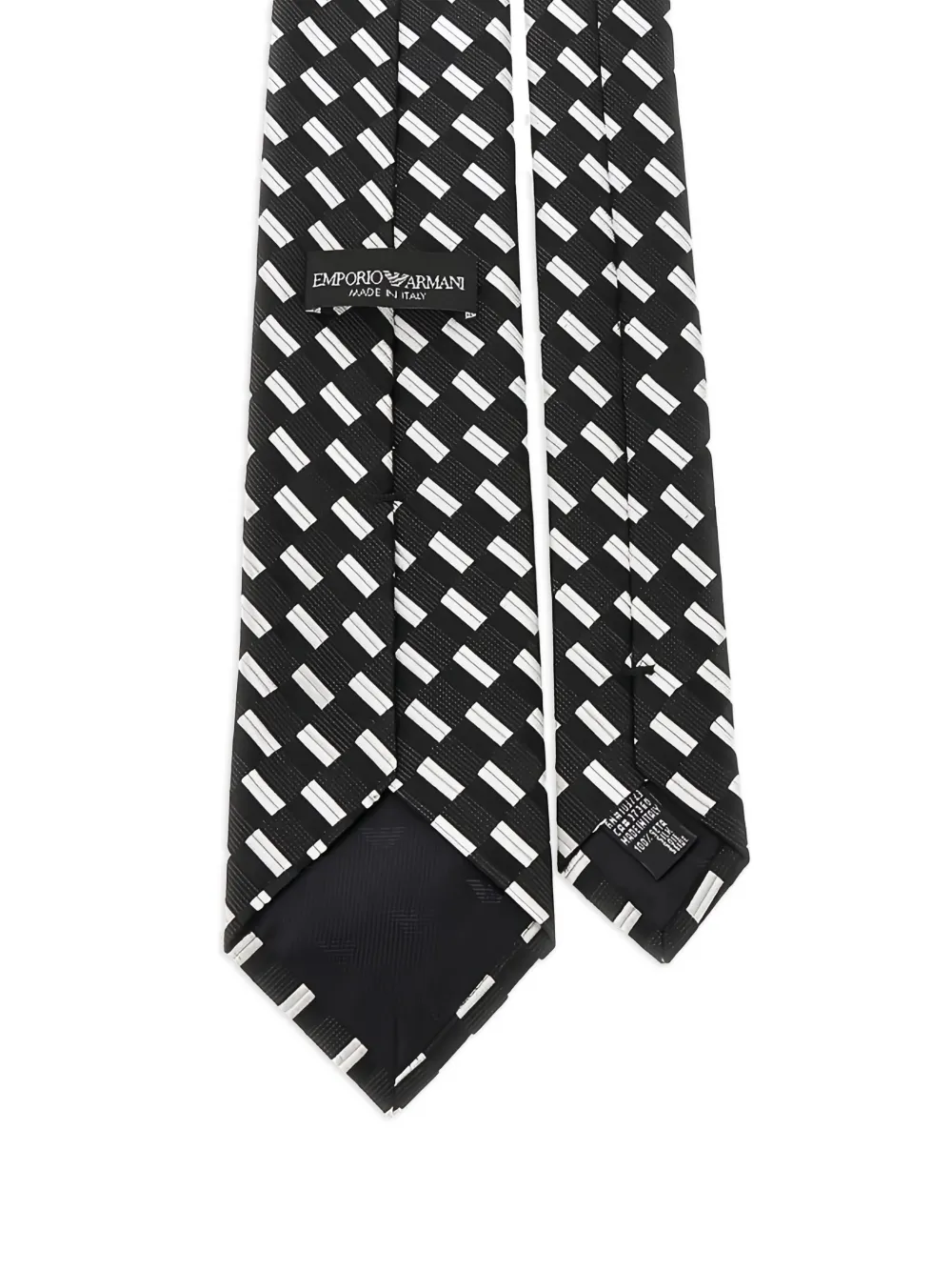 Emporio Armani Zijden stropdas met patroon - Zwart