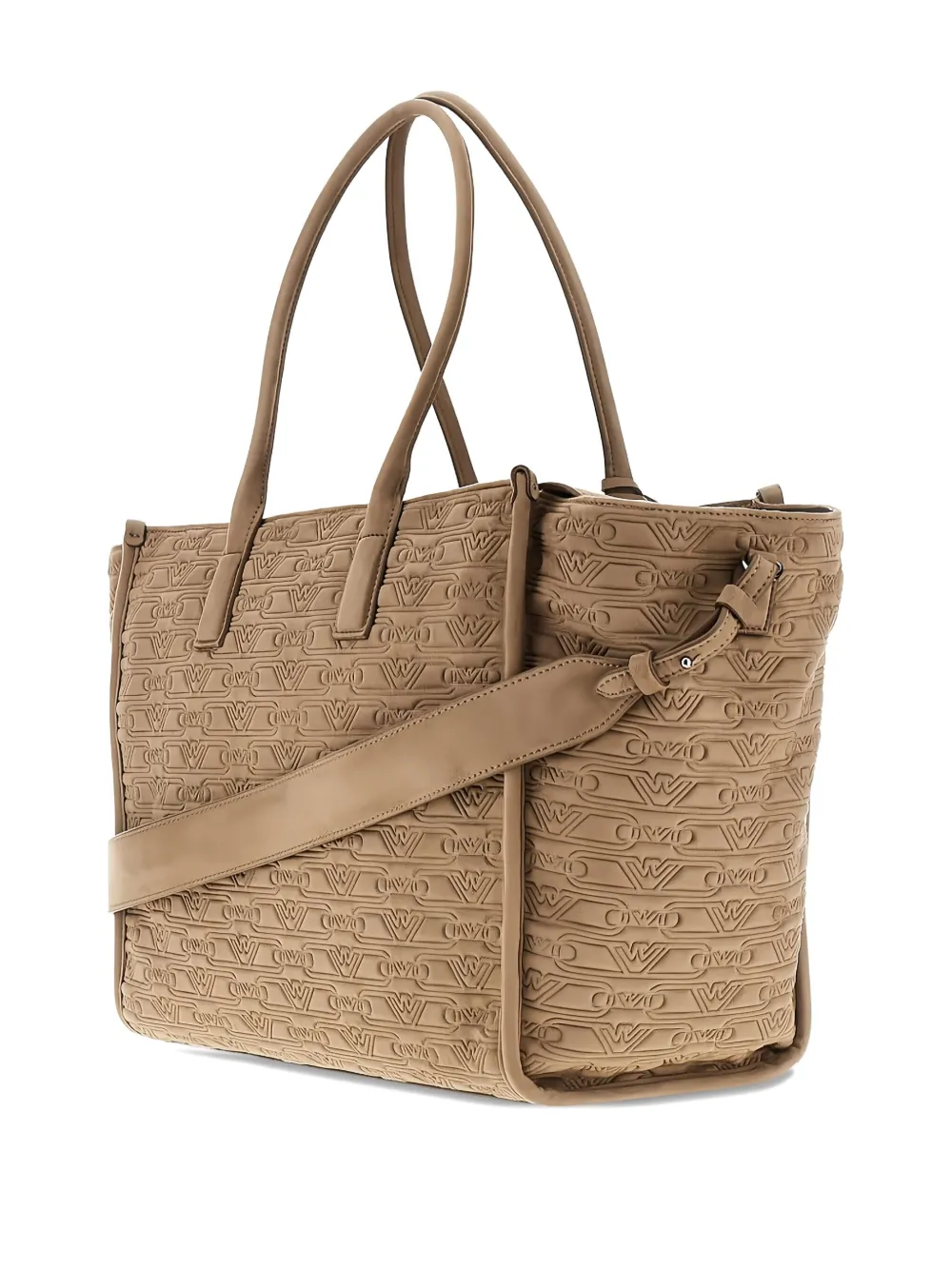 Emporio Armani Shopper met logo-reliëf - Beige