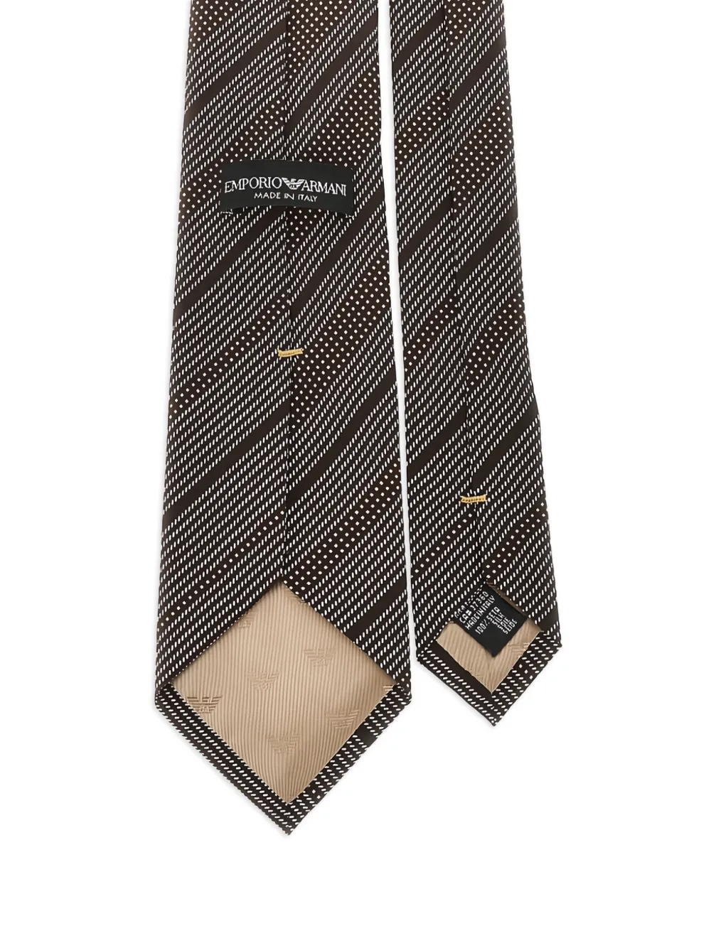 Emporio Armani Stropdas met patroon - Bruin