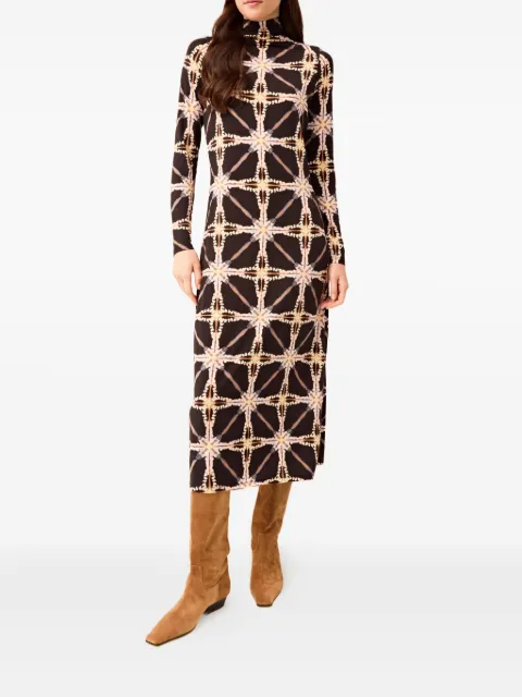 Marie Oliver Paxton long-sleeves patterned midi dress