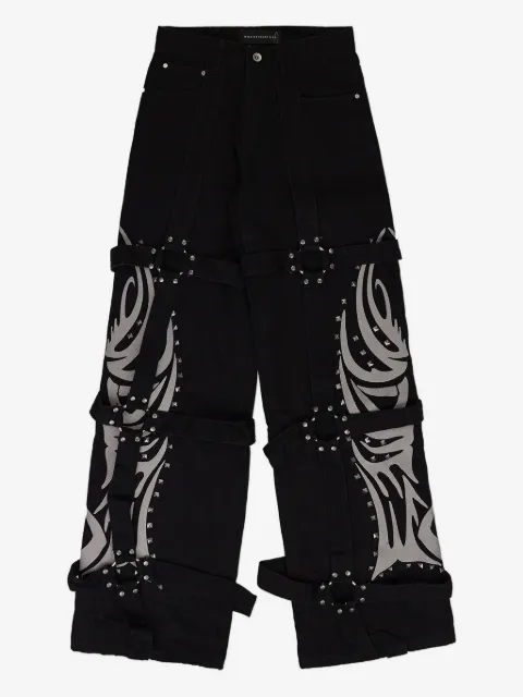 Who Decides War Bondage Winged-logo jeans