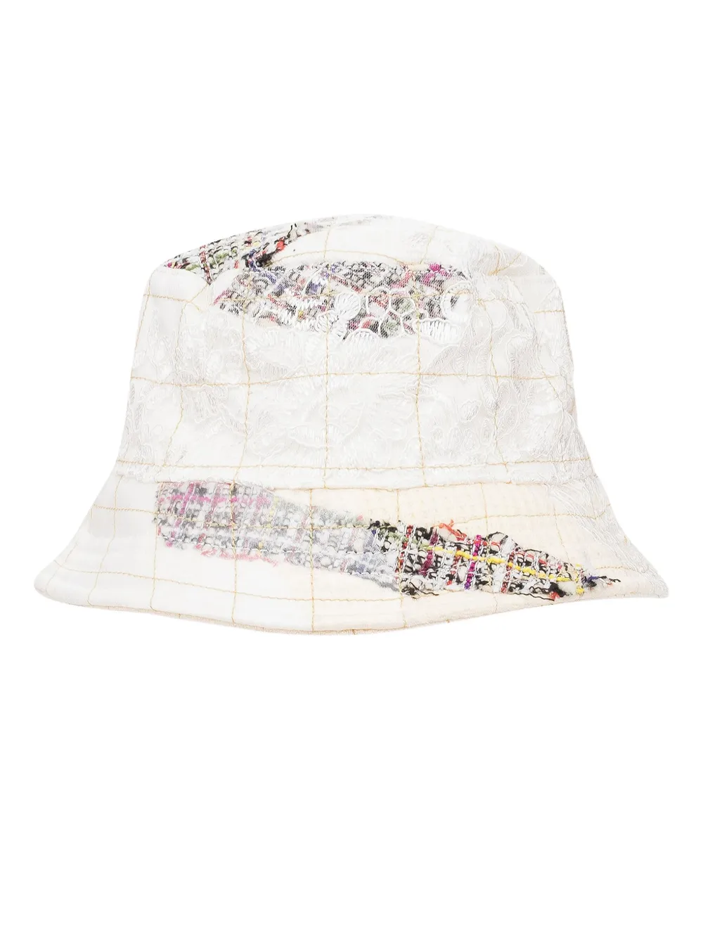 Who Decides War Tweed Patchwork Bucket Hat In Metallic