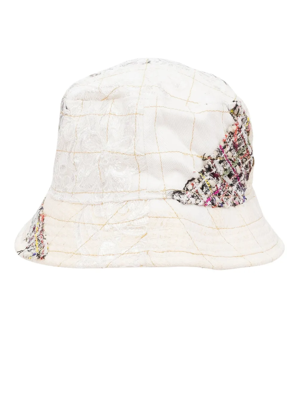 Who Decides War tweed patchwork bucket hat - Wit