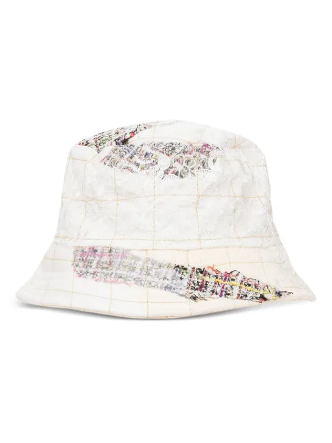 Who Decides War tweed patchwork bucket hat