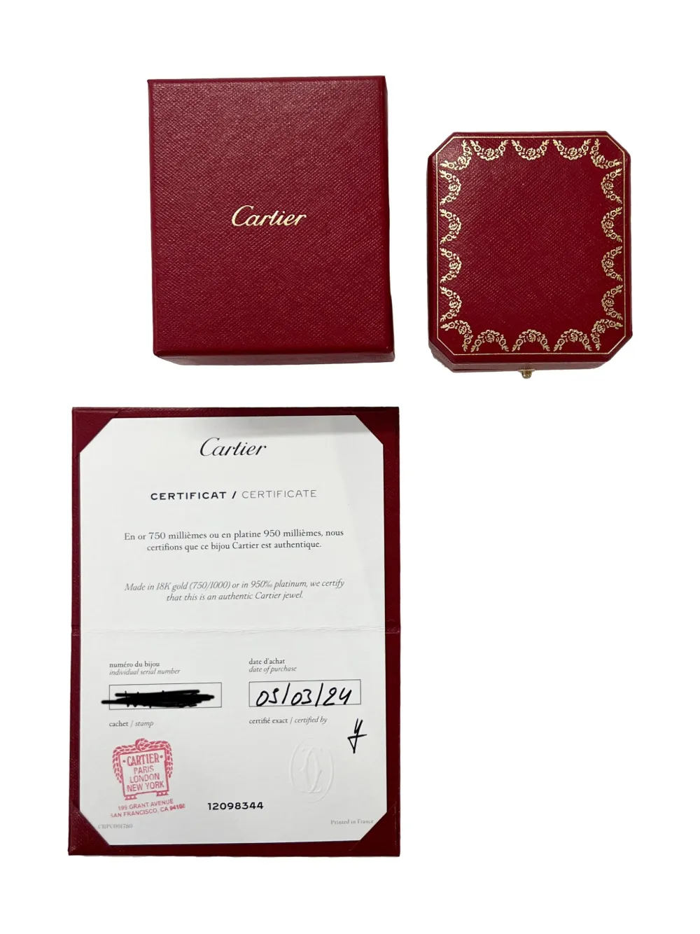 Pre-owned Cartier 18k Yellow Gold Love Diamond Earring