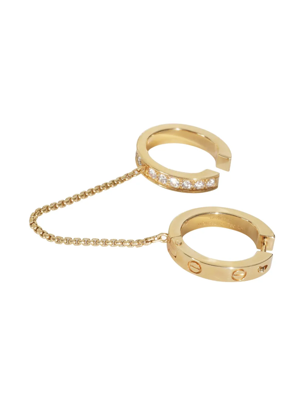 Pre-owned Cartier 18k Yellow Gold Love Diamond Earring