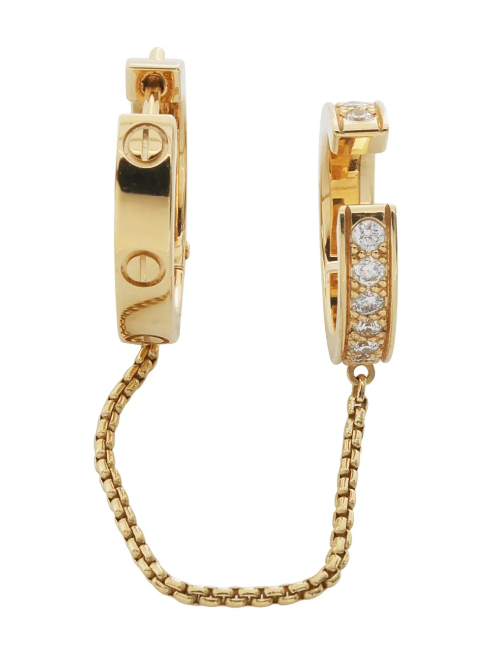 Pre-owned Cartier 18k Yellow Gold Love Diamond Earring