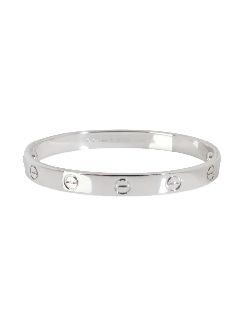 Pre-owned Cartier 18k White Gold Love Bracelet In Silver