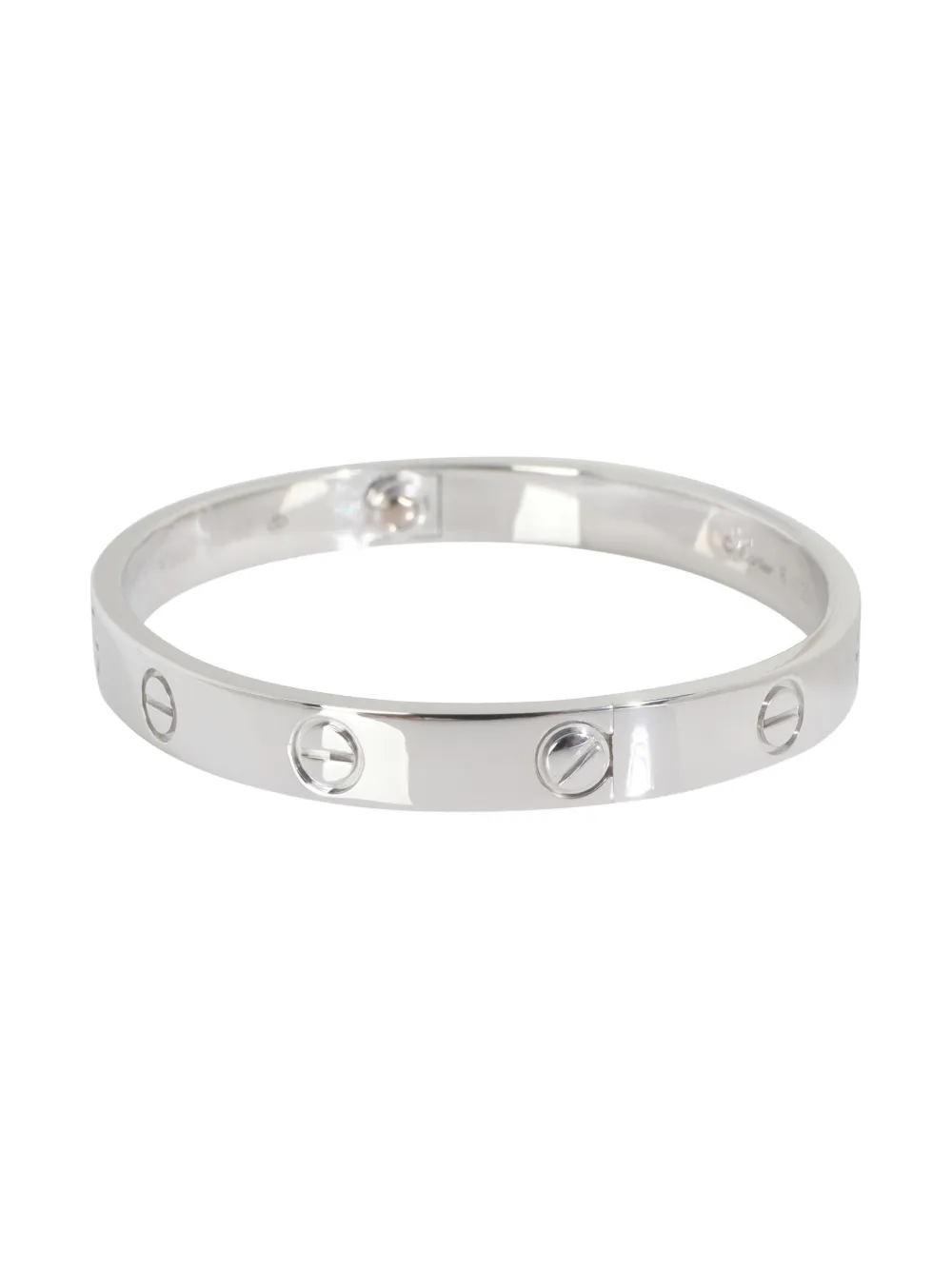 Pre-owned Cartier 18k White Gold Love Bracelet In Silver