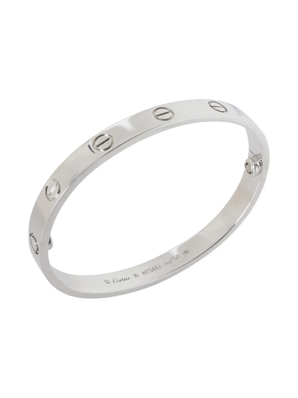 Pre-owned Cartier 18k White Gold Love Bracelet In Silver