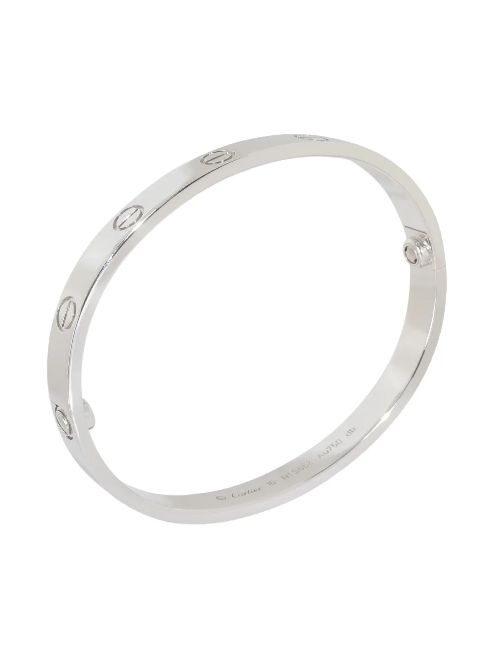 Pre-owned Cartier 18k White Gold Love Bracelet In Silver