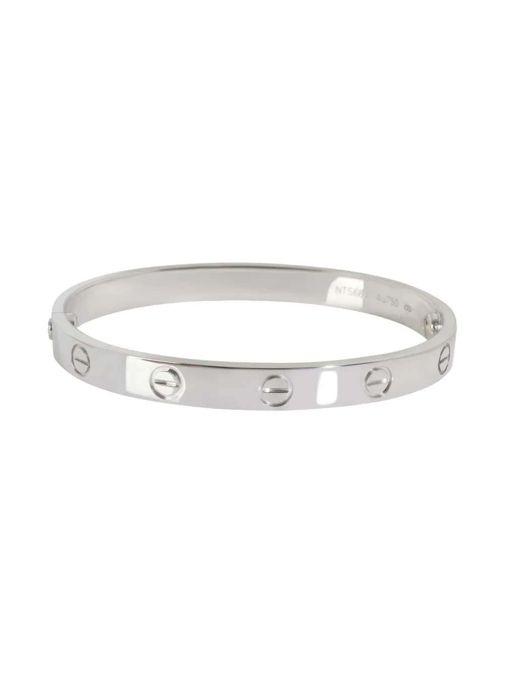 Pre-owned Cartier 18k White Gold Love Bracelet In Silver