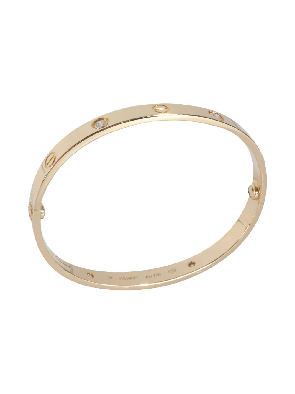 Pre-owned Cartier 18k Yellow Gold Love Diamond Bracelet