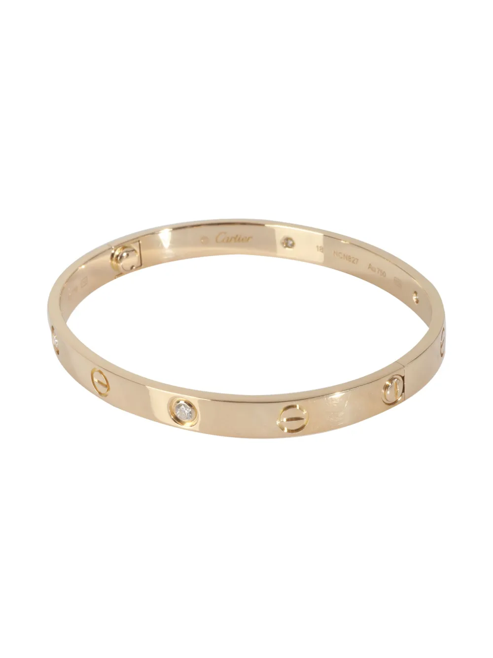 Pre-owned Cartier 18k Yellow Gold Love Diamond Bracelet
