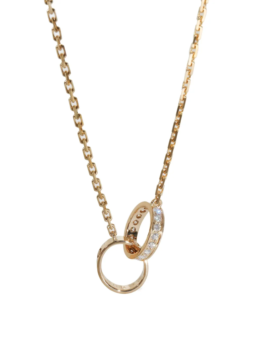 Pre-owned Cartier 18k Yellow Gold Diamond Love Necklace