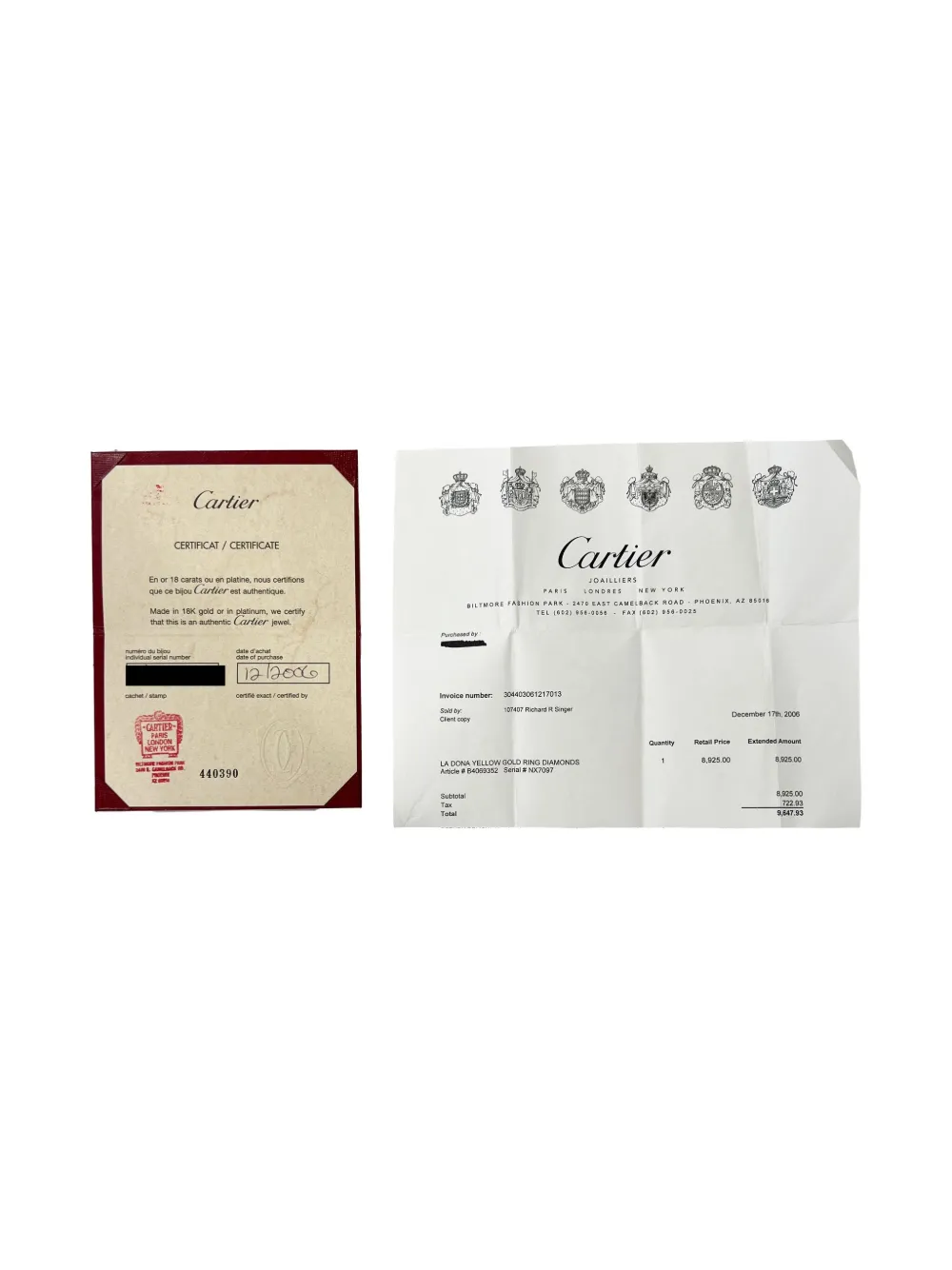 Pre-owned Cartier 18k Yellow Gold La Dona Diamond Ring