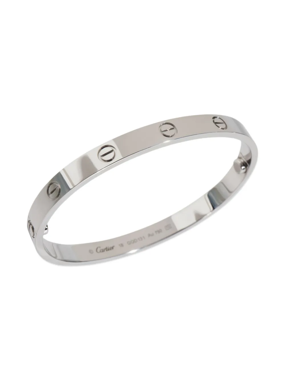 Pre-owned Cartier 18k White Gold Love Bracelet In Silver