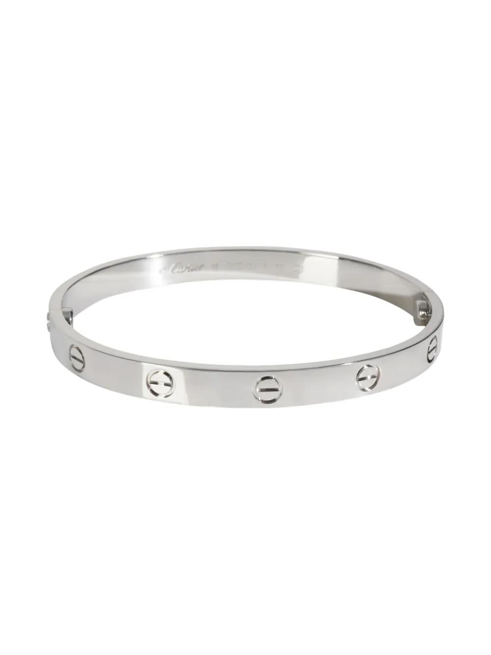 Pre-owned Cartier 18k White Gold Love Bracelet In Silver