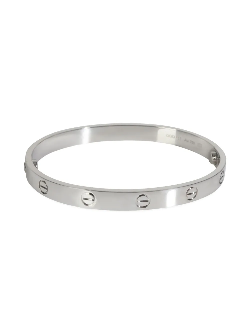 Pre-owned Cartier 18k White Gold Love Bracelet In Silver