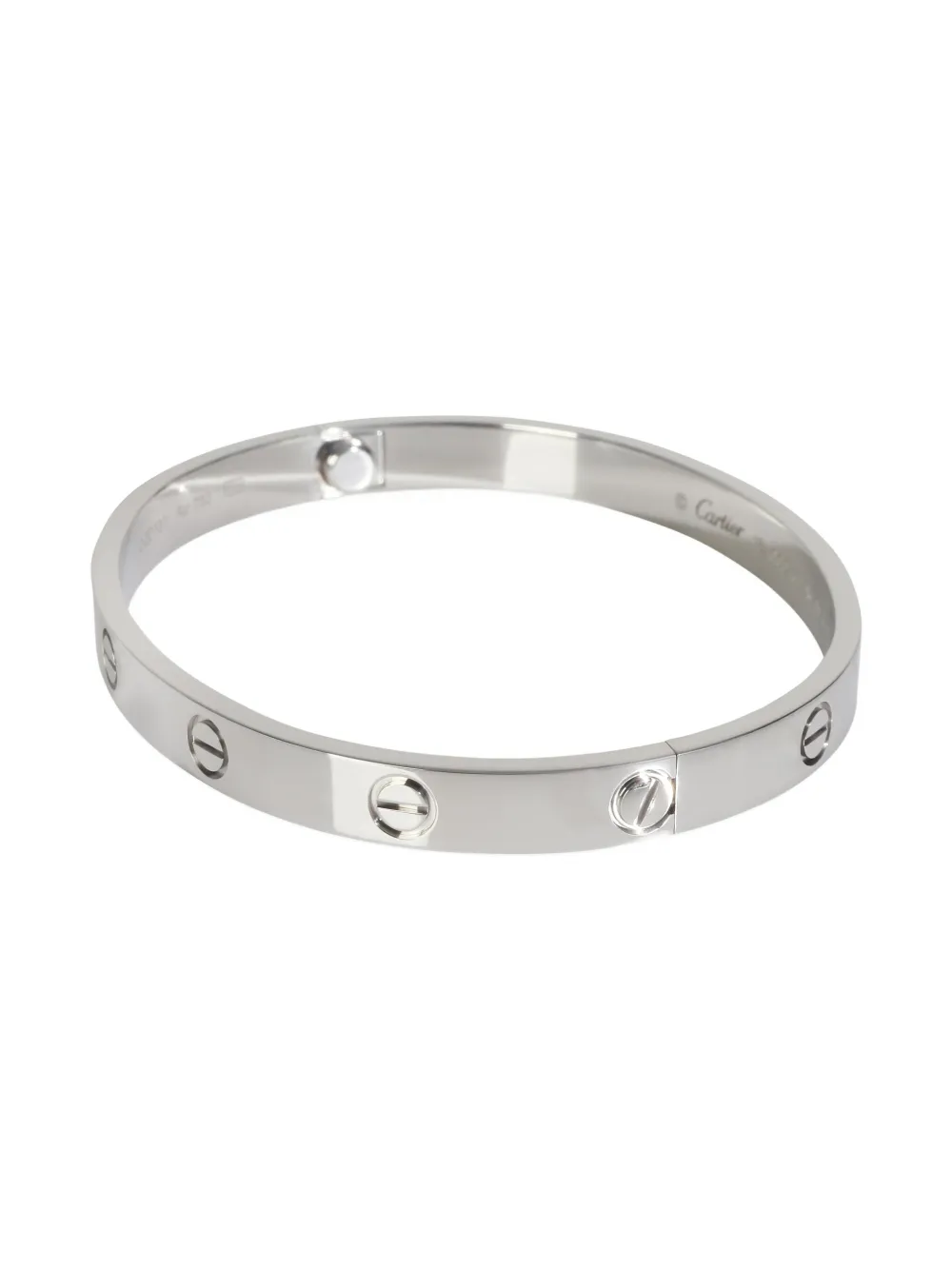 Pre-owned Cartier 18k White Gold Love Bracelet In Silver