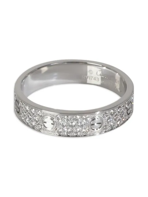 Cartier 18K white gold diamond Love ring