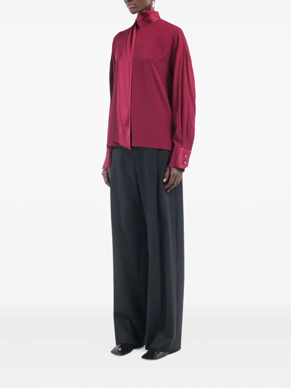 Maria McManus scarf buttoned-cuffs blouse - Rood