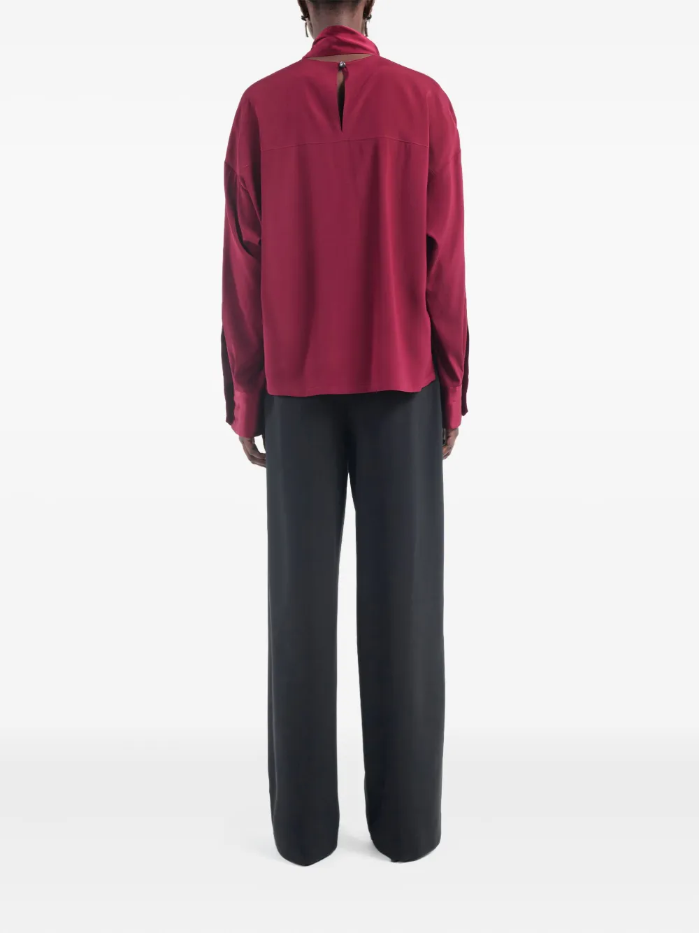 Maria Mcmanus Scarf Buttoned-cuffs Blouse In Pink