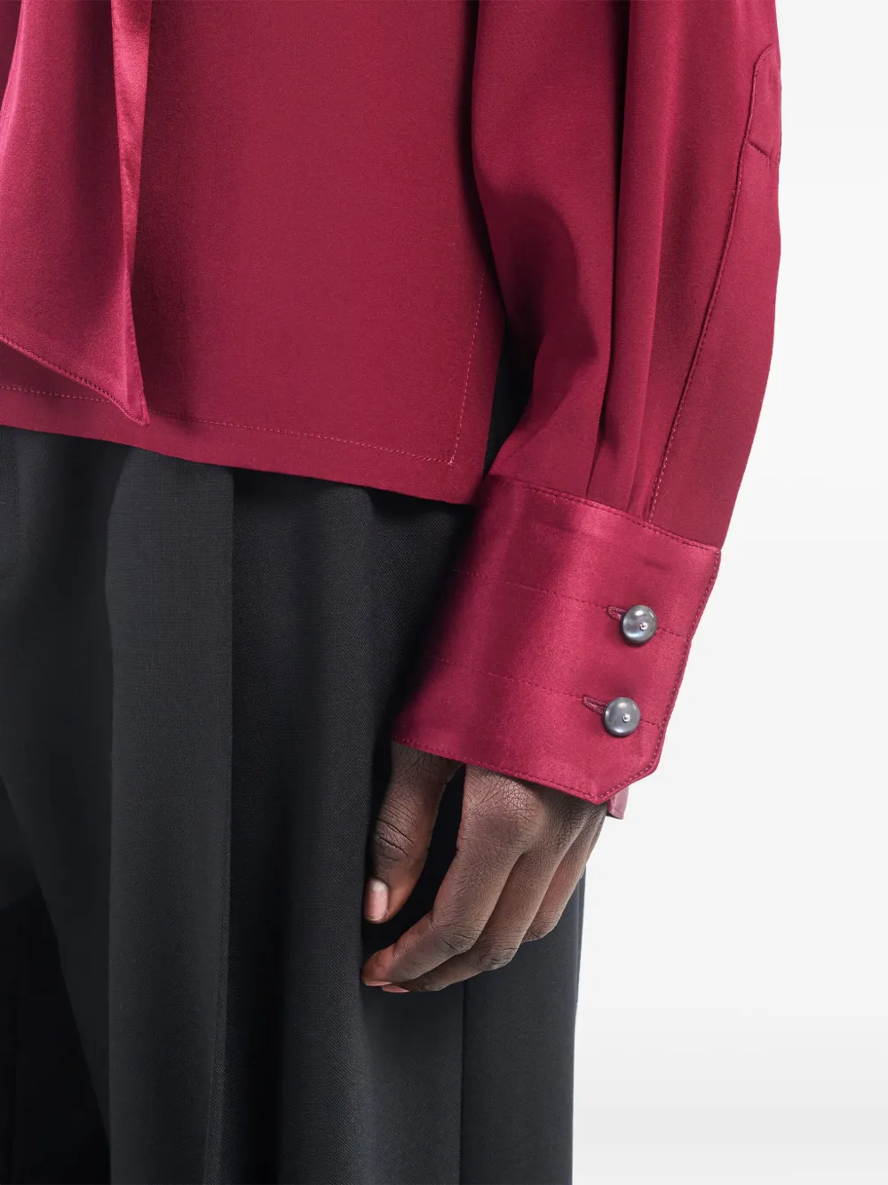 Maria Mcmanus Scarf Buttoned-cuffs Blouse In Pink