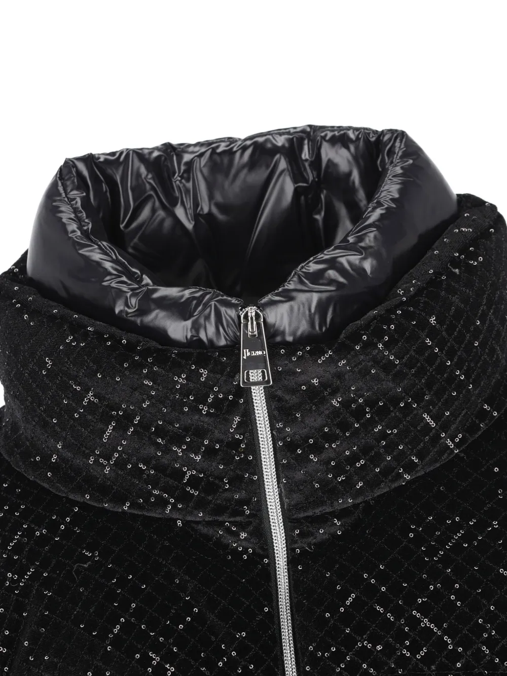 Herno Sequin High-neck Jacket In Black