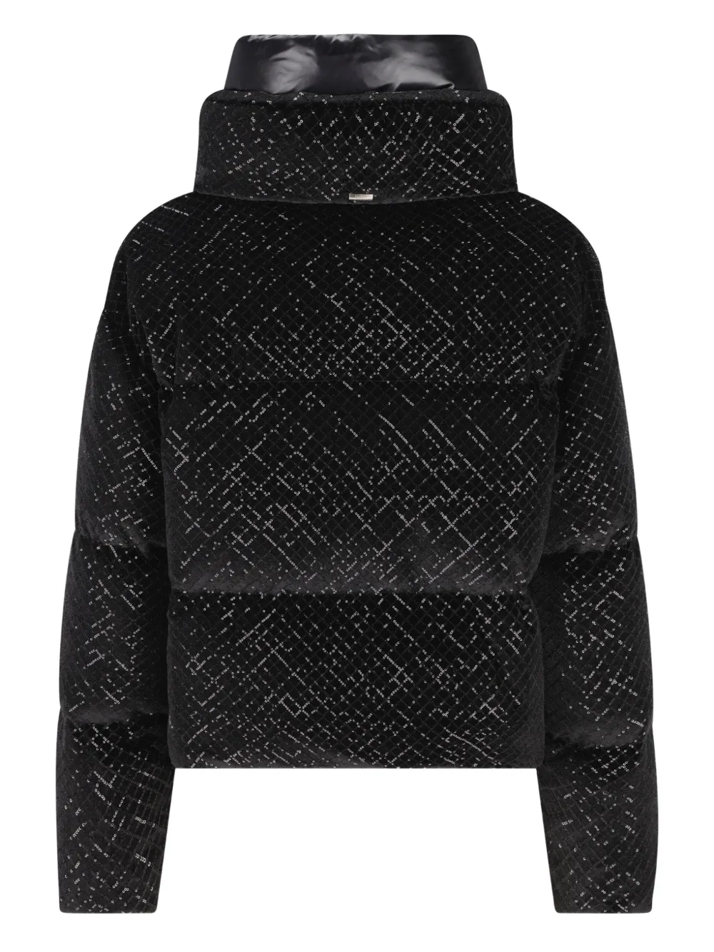 Herno Sequin High-neck Jacket In Black