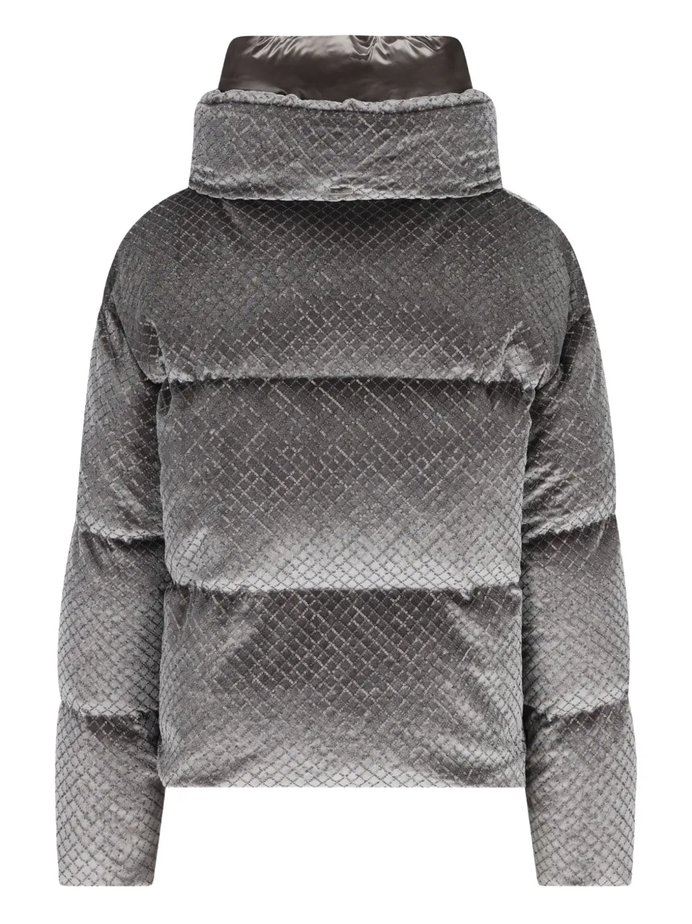 Herno Sequin High-neck Jacket In Gray