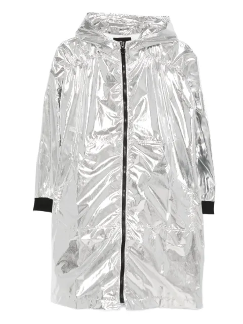Andorine metallic-finish hooded cape