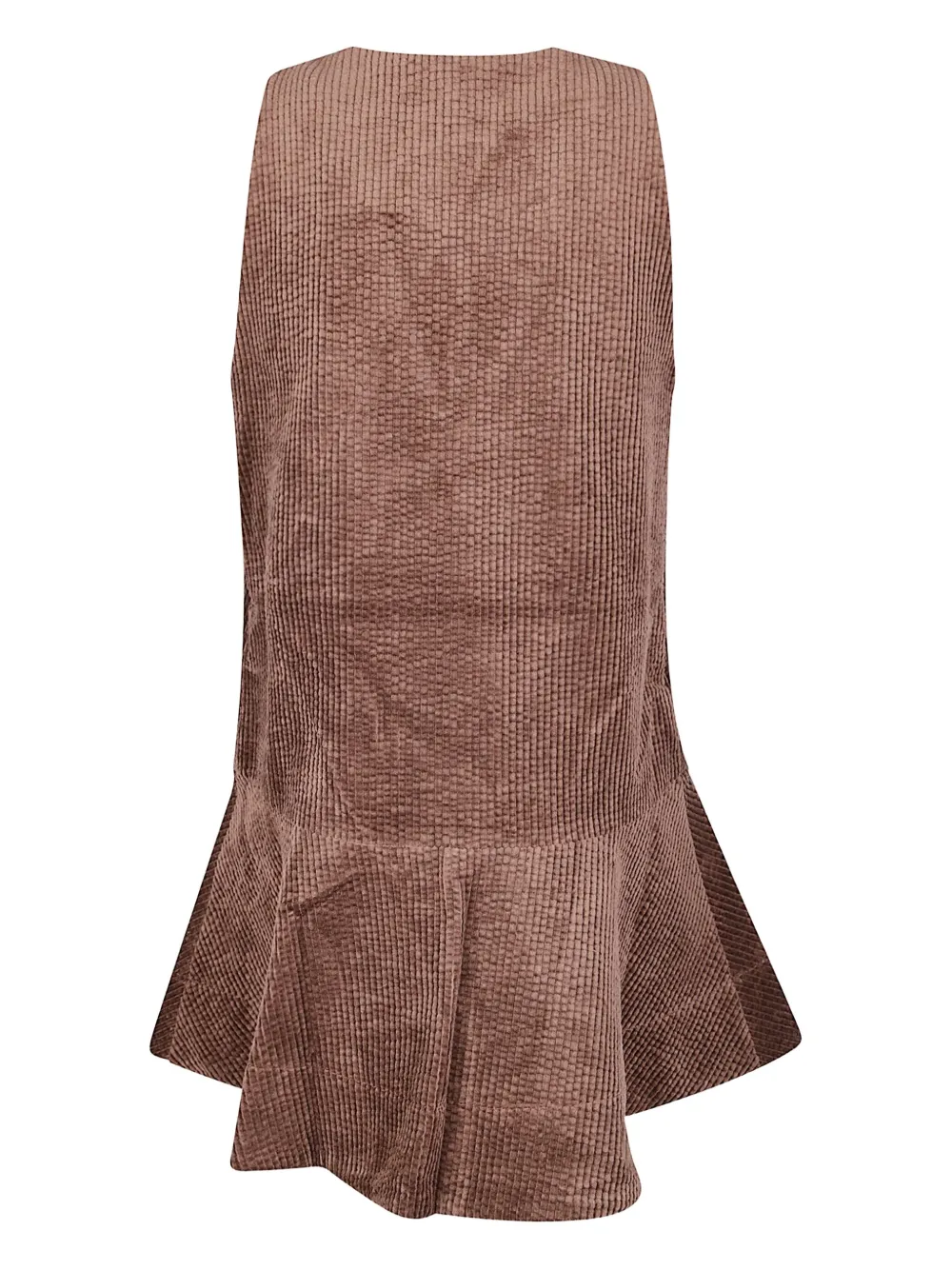 GANNI corduroy V-neck mini dress - Bruin