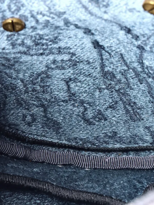 Christian Dior Pre-Owned Saddle Bag Logo Embroidered Denim Medium