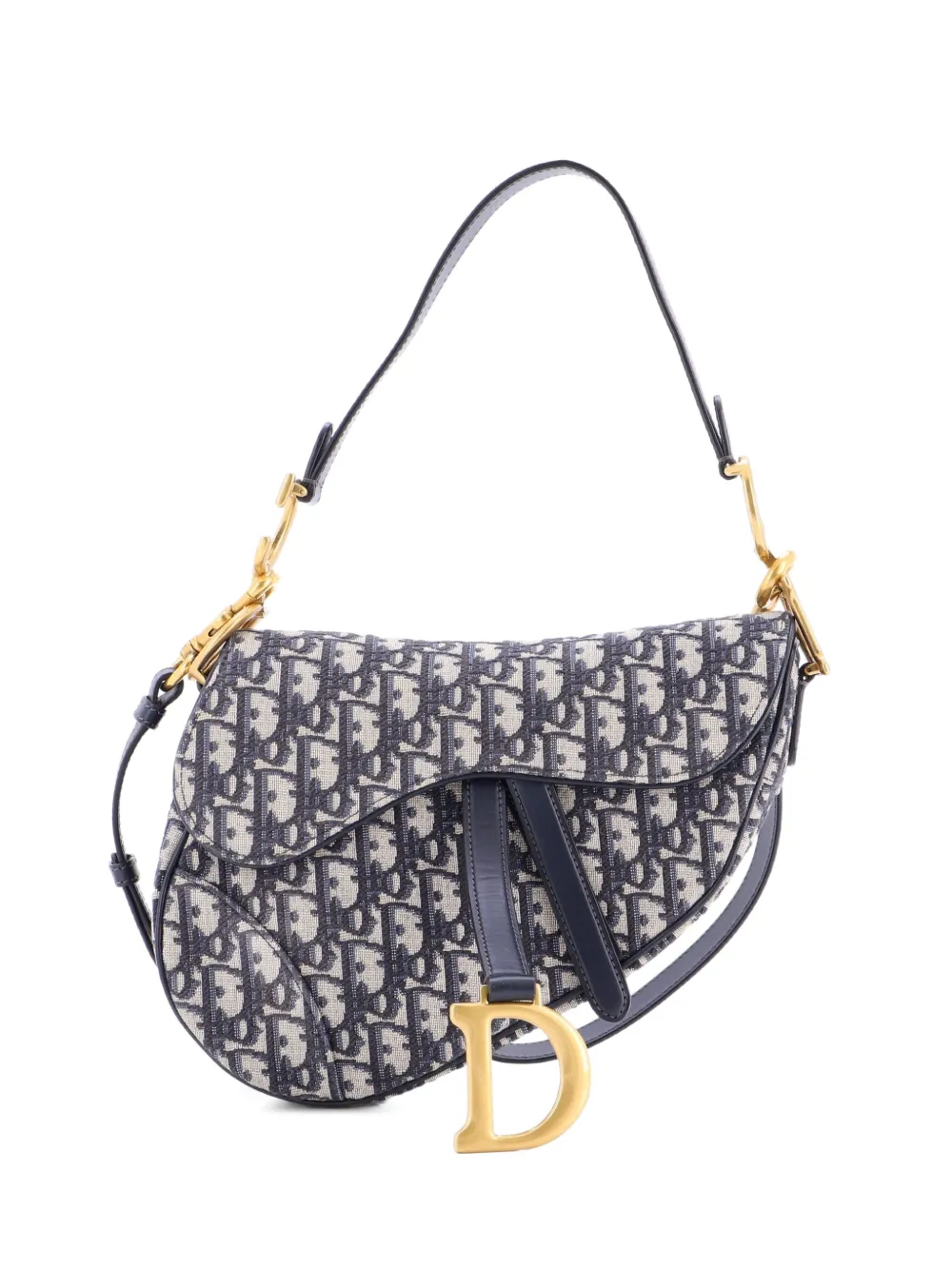 Christian Dior Pre-Owned Saddle Handbag with Strap Oblique Canvas Medium shoulder bag - Blu