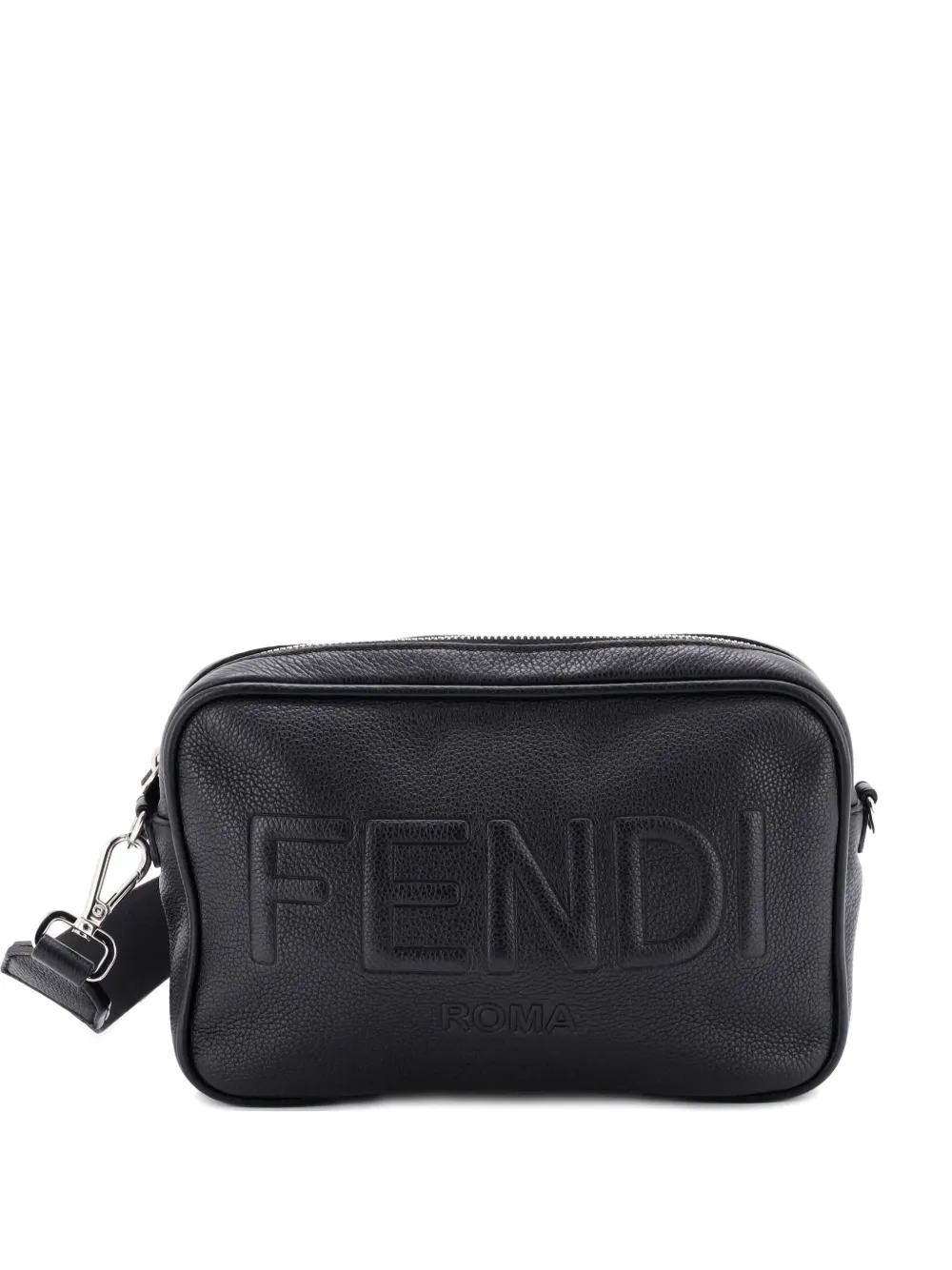 Fendi Pre-Owned Logo Camera Bag Embossed Leather crossbody bag - ブラック
