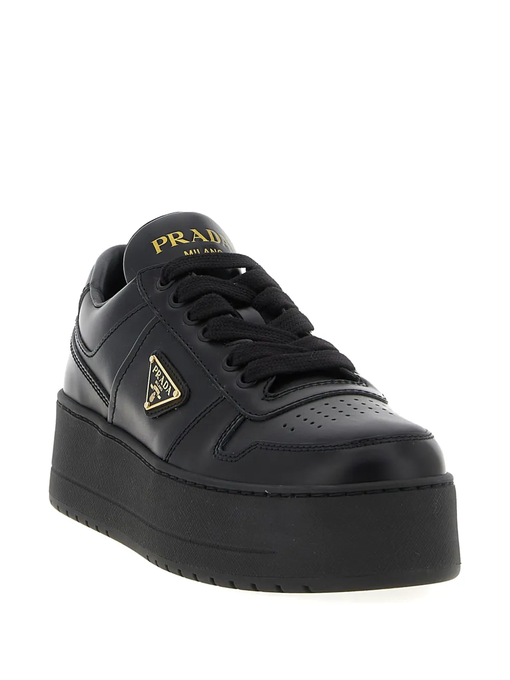 Prada 50mm Downtown Bold leather sneakers - Zwart