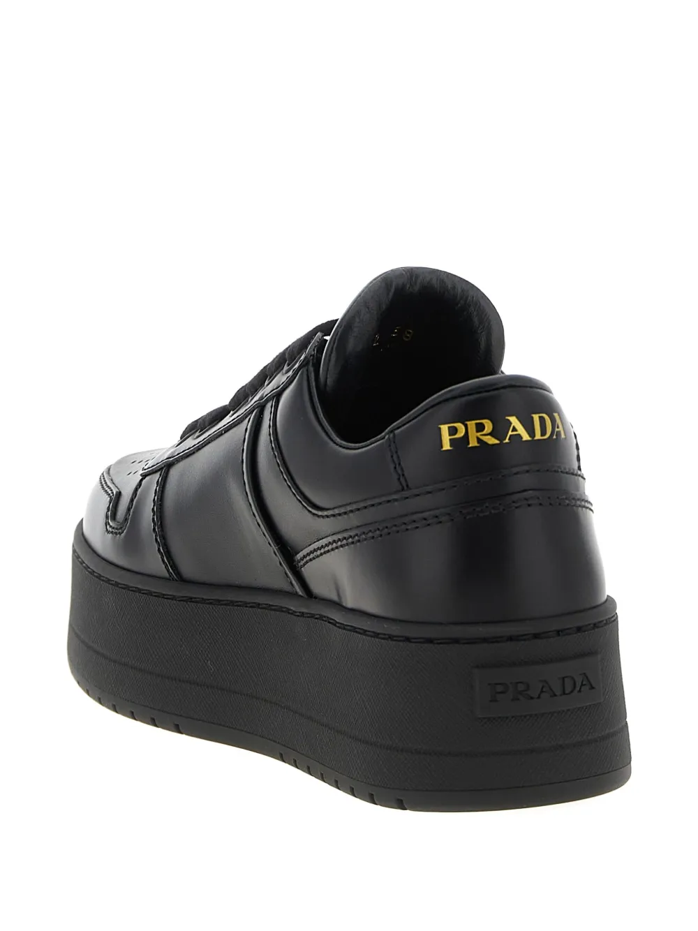 Prada 50 mm Downtown Bold leren sneakers Zwart