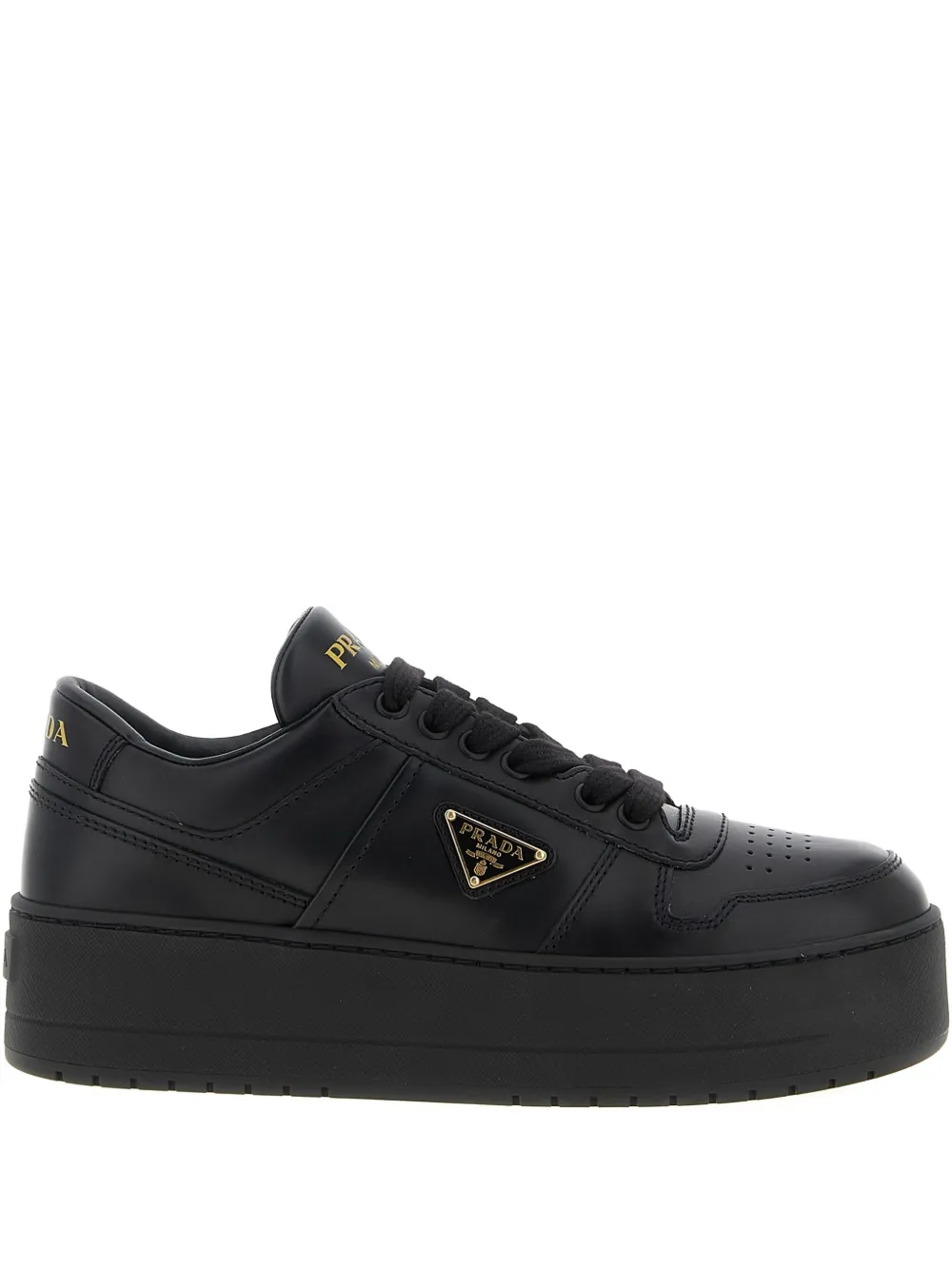 Prada 50 mm Downtown Bold leren sneakers Zwart