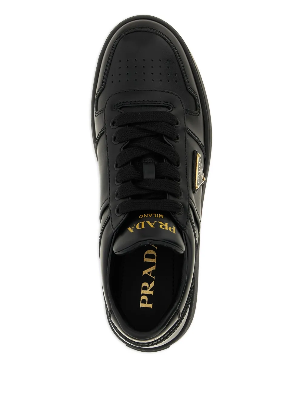 Prada 50 mm Downtown Bold leren sneakers Zwart