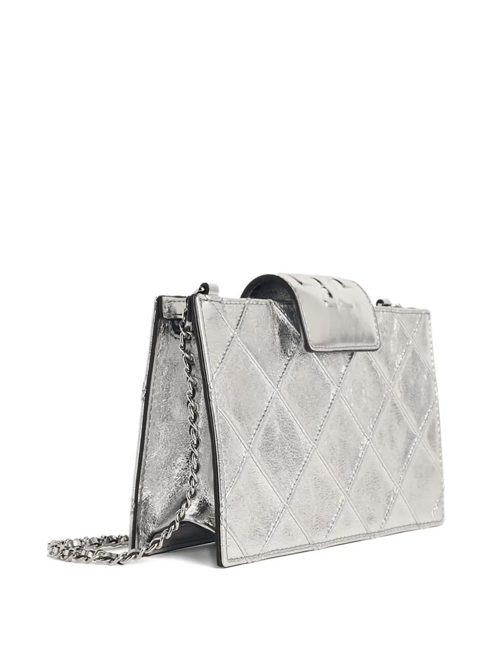 Tory Burch Chain-strap Leather Cross Body Bag In Silver