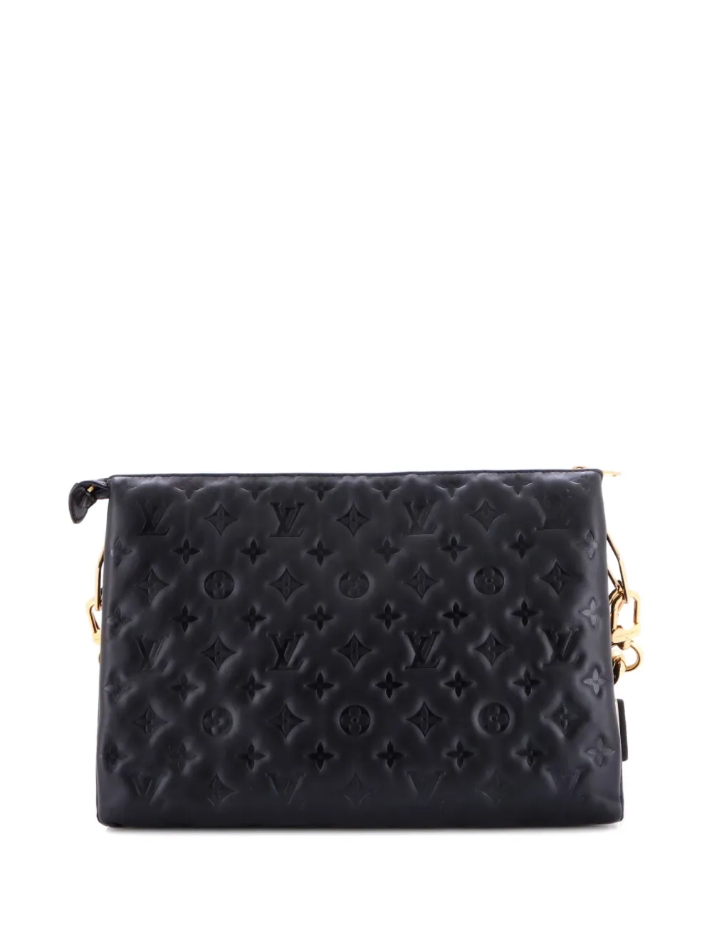 Pre-owned Louis Vuitton Coussin Bag Monogram Embossed Lambskin Mm Crossbody Bag In Black