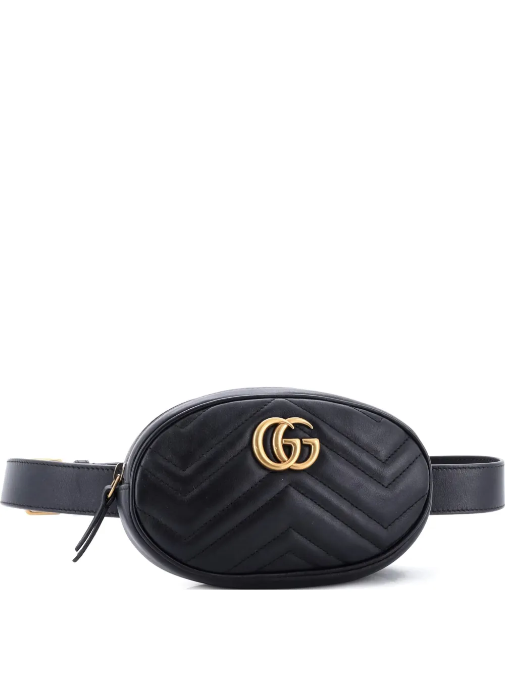 Gucci Pre-Owned GG Marmont Matelasse Leather belt bag - ブラック Gucci Pre-Owned GG Marmont Matelasse Leather belt bag - ブラック