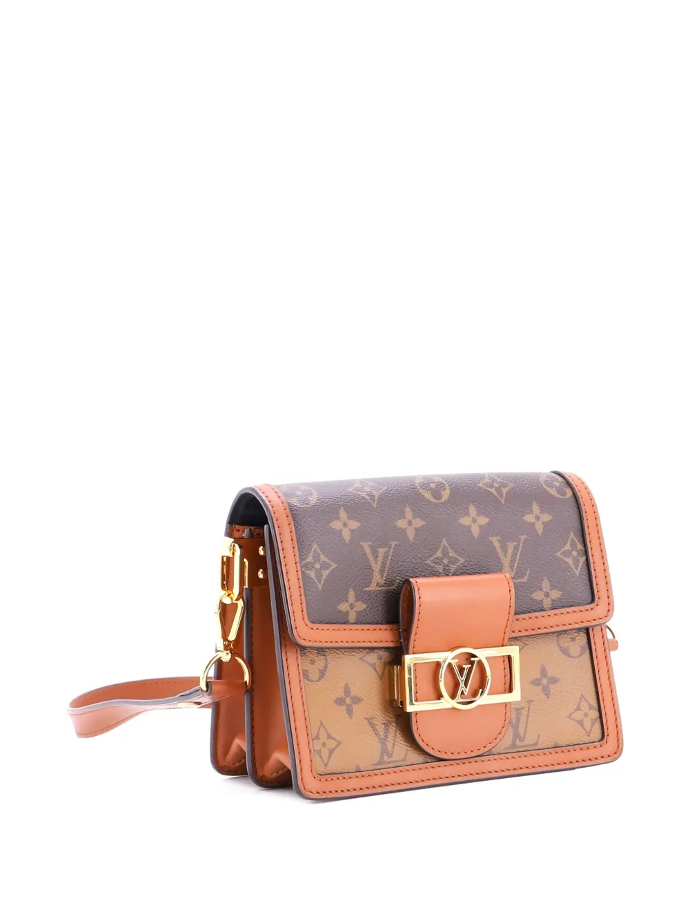 Pre-owned Louis Vuitton Dauphine Shoulder Bag Reverse Monogram Canvas Mini Crossbody Bag In Brown