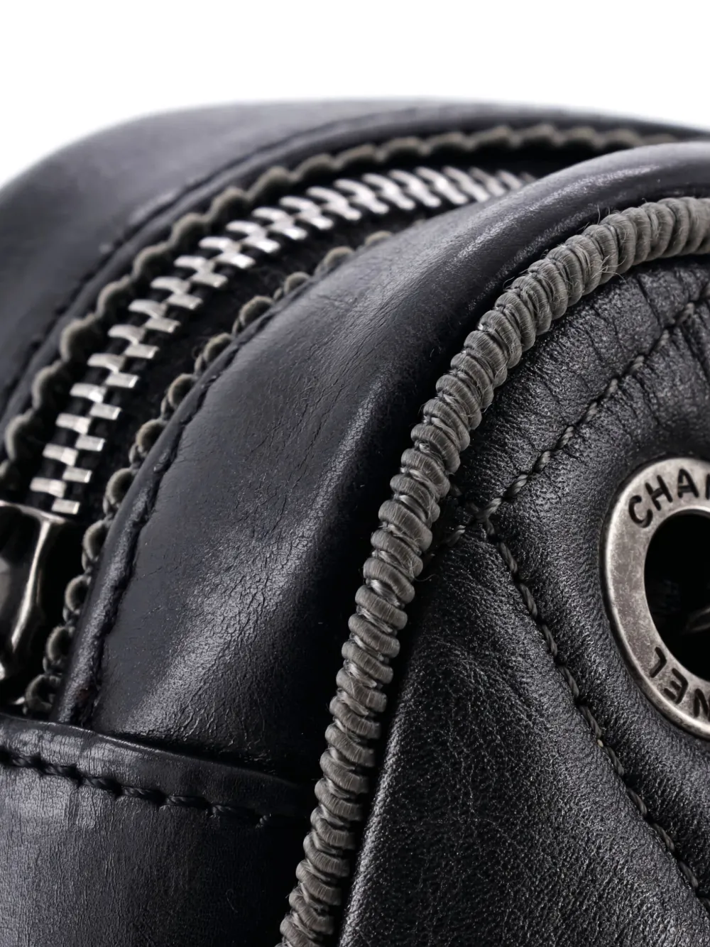 Pre-owned Chanel Ballerine Camera Case Bag Quilted Calfskin Small Crossbody Bag In Gray