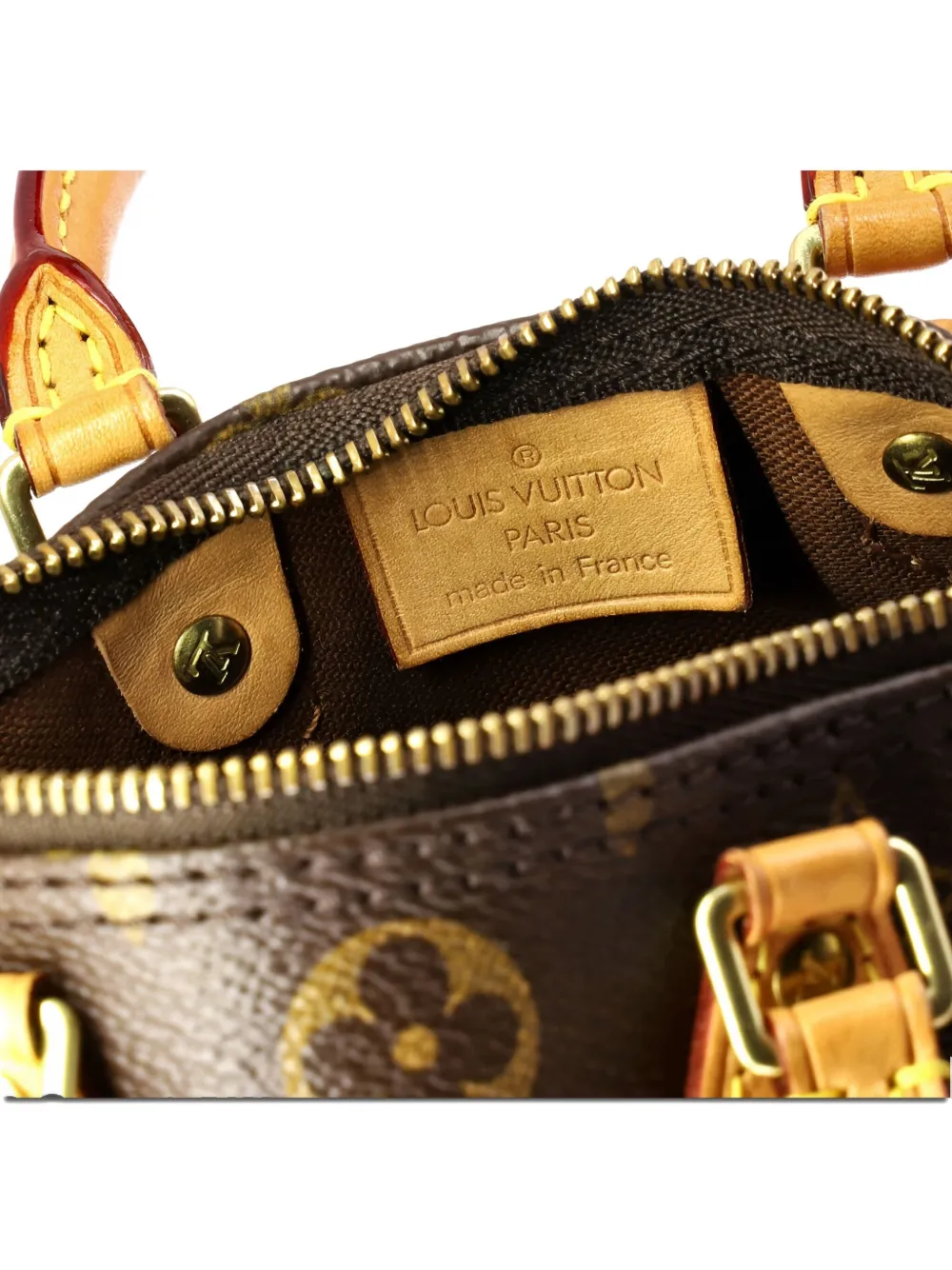 Pre-owned Louis Vuitton Speedy Bandouliere Bag Monogram Canvas Nano Crossbody Bag In Brown